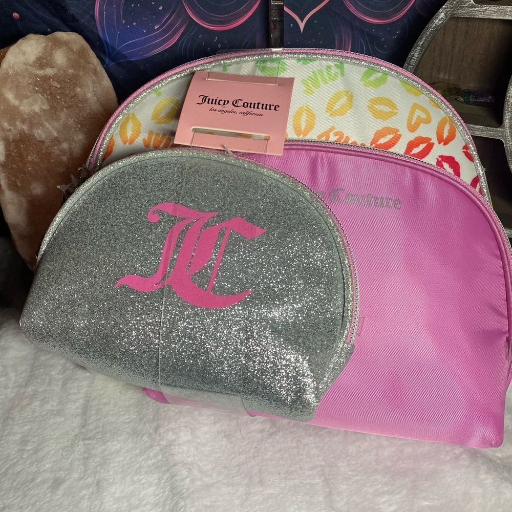 NWT Juicy Couture 3pc Cosmetic Travel bag set